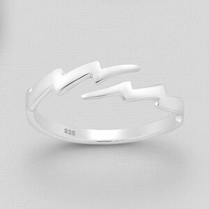 Sterling Silver Adjustable Lightning Ring